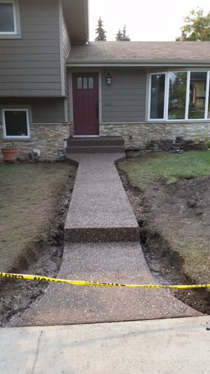Exposed Aggregate Walkway And Steps Calgary